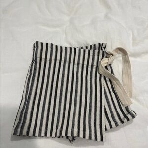 Striped Blue and White Wrap Skort